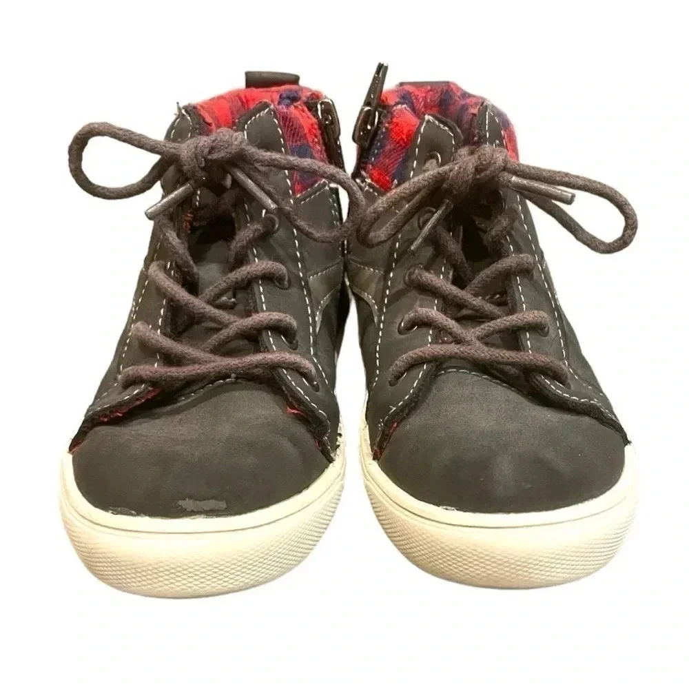 Genuine Kids Osh Kosh Buffalo Boys Boots -Gray HighTop Shoes Side Zipper Size 10